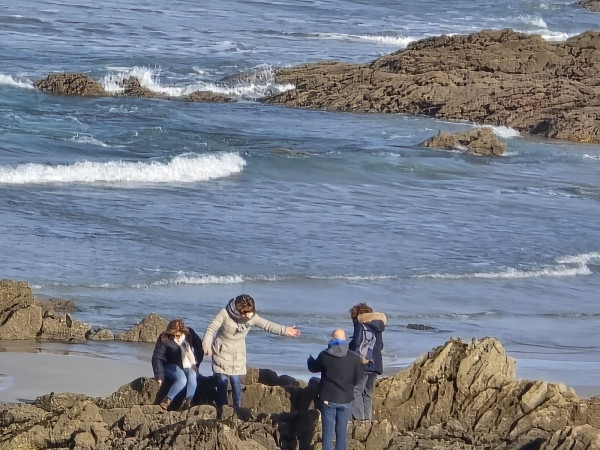 Algunos se animaron a ver el mar de cerca